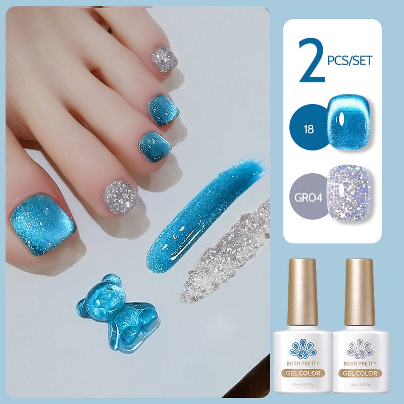 2pcs Set of 10ml Gel Nail Polish Colors - Long Lasting & Vibrant Shades for DIY Manicure & Nail Art at Home