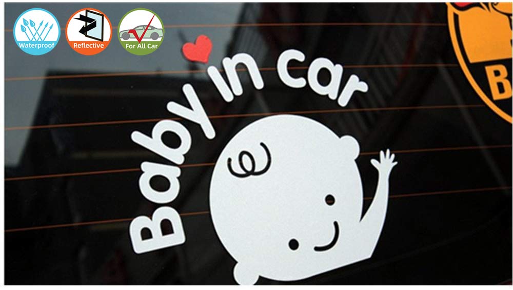 Funny Baby on Board Car Decal - Removable Reflective Waterproof Sticker for Baby Safety - Perfect for Family Cars, SUVs and Minivans - Great Gift for New Parents
