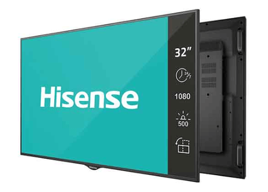 Hisense 32BM66AE 32 Inch Full HD Digital Signage Display - Commercial Business Advertising Screen for Retail Stores, Restaurants, and Office Lobbies