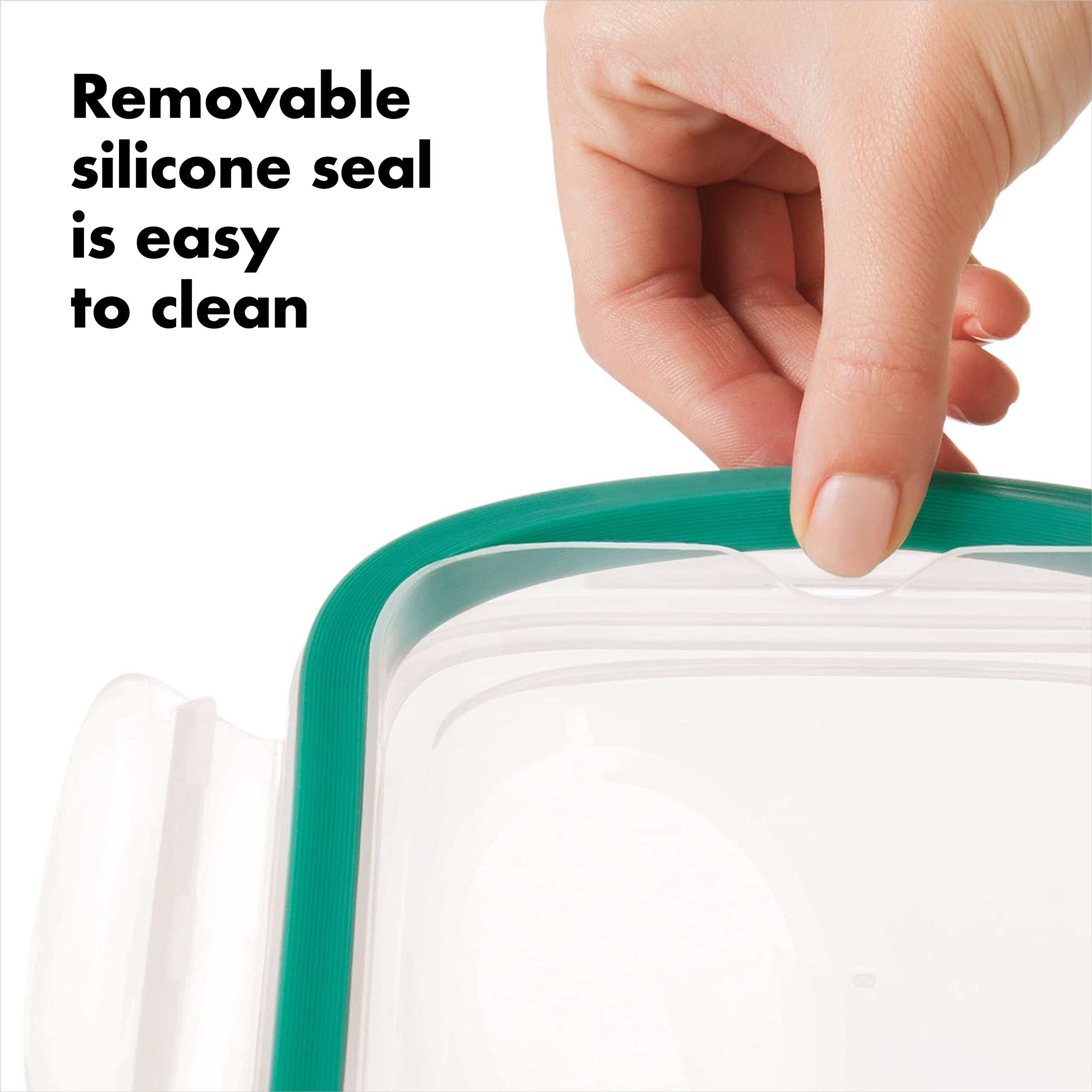 OXO Good Grips 4-Cup Leakproof Glass Food Storage Container with Smart Seal - Airtight Round Kitchen Container for Meal Prep, Leftovers & Pantry Organization
