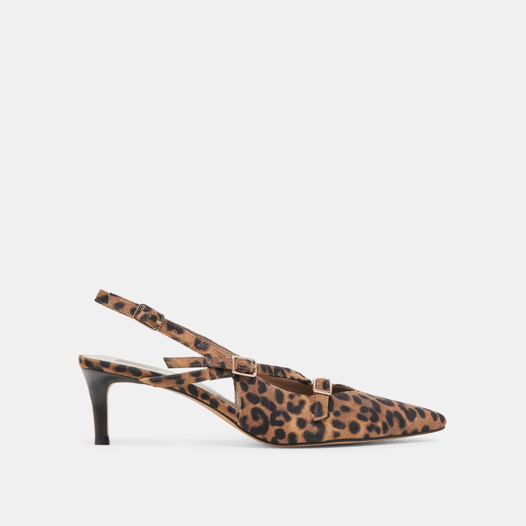 PAMLA Women's Mid Heel Leopard Print Suede Pumps - Stylish & Comfortable for Work, Parties & Special Occasions