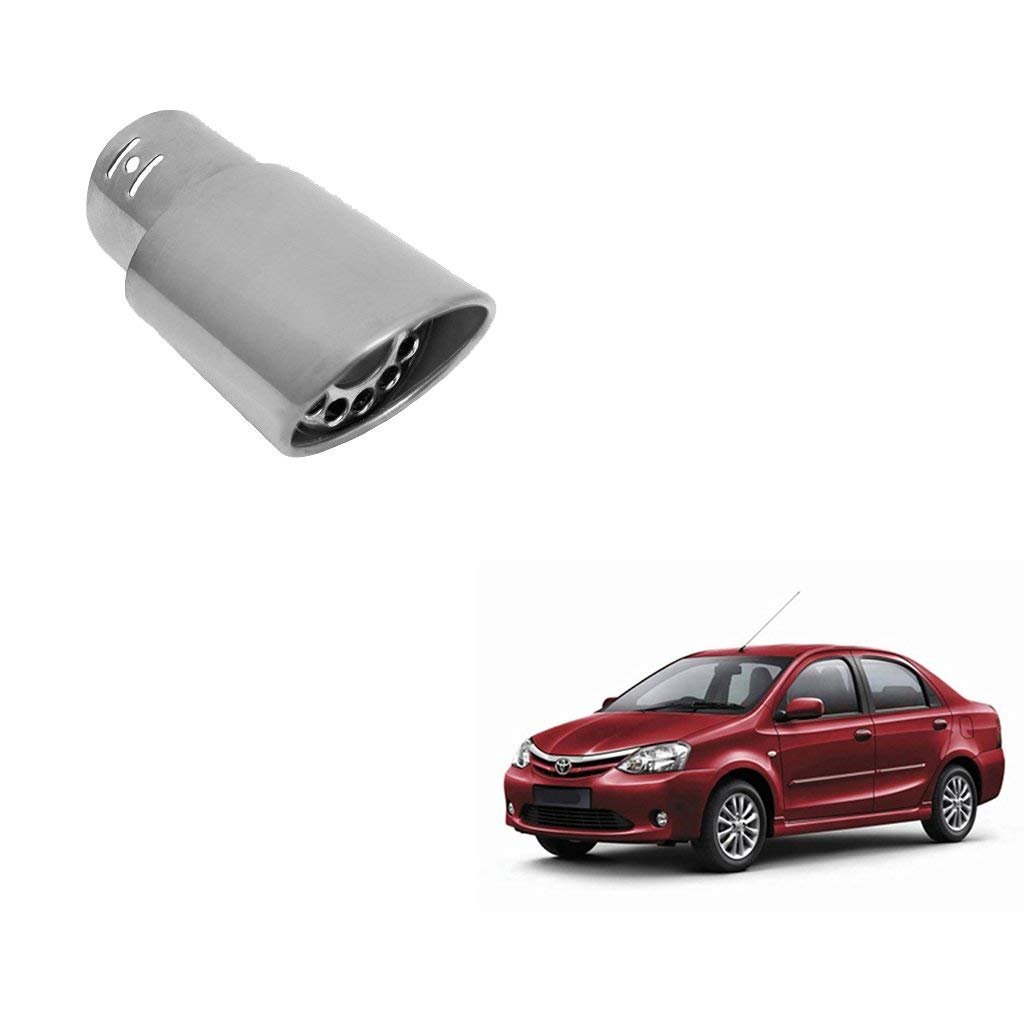 GOLSM Chrome Single Oval Pipe Exhaust Silencer for Maruti S-Cross - Stylish Car Accessory Upgrade for Better Performance & Sound Enhancement | Perfect for Street Racing & Custom Car Modifications
