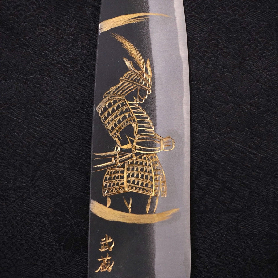 Premium Santoku Knife - White Steel #2 Kurouchi Finish with Buffalo Ebony Handle - 170mm Japanese Chef Knife for Slicing, Dicing & Chopping - Perfect for Home Cooks & Professional Chefs