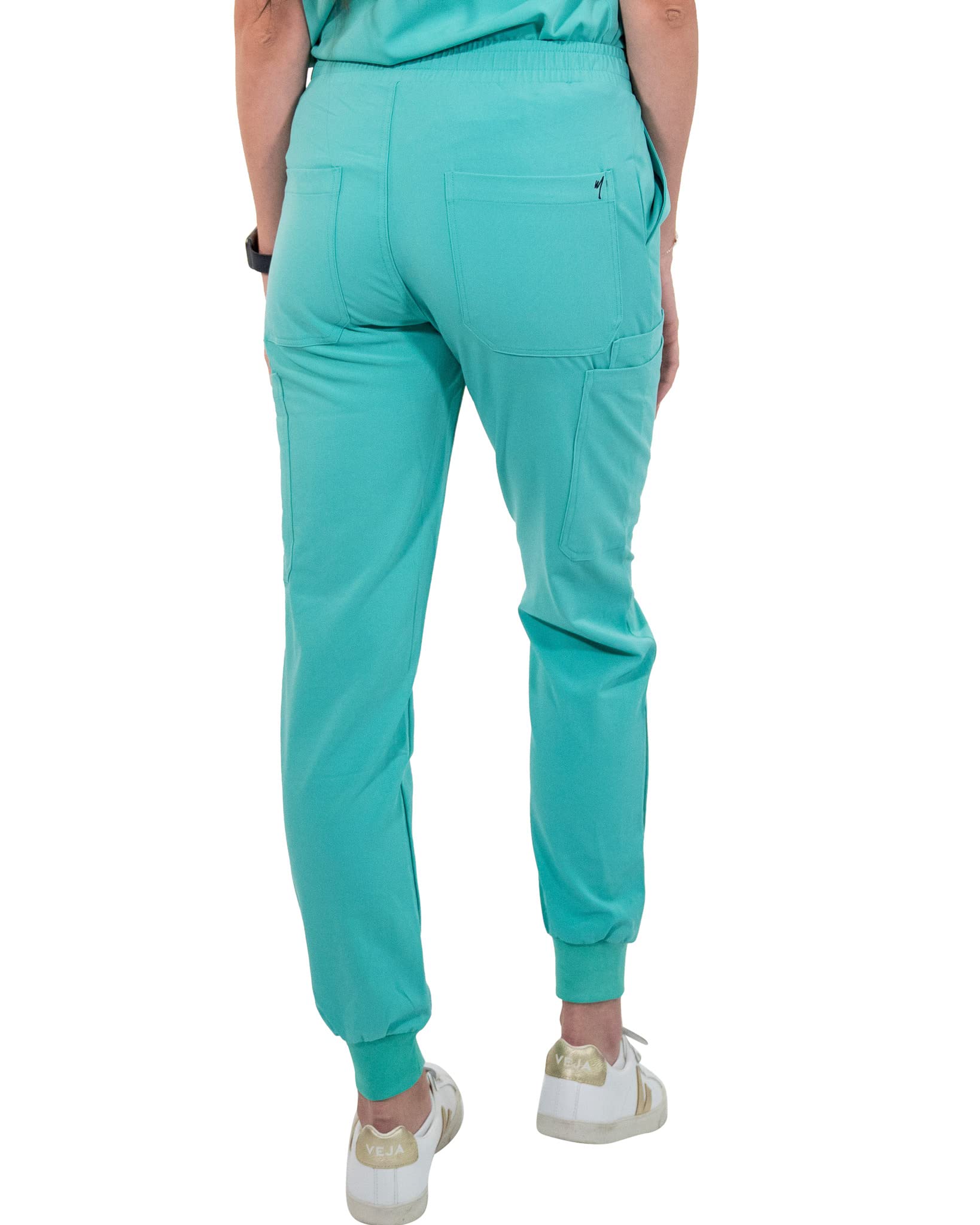 **Women's Mim Jogger Scrub Pants - Skinny Leg Medical Joggers in Burgundy, Black, Navy & Green | Comfortable Work Pants for Nurses, Doctors & Healthcare Professionals**