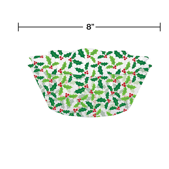 12-Piece Bulk Holly Fluted Plastic Bowls - Durable Disposable Bowls for Parties, Picnics, and Catering Events