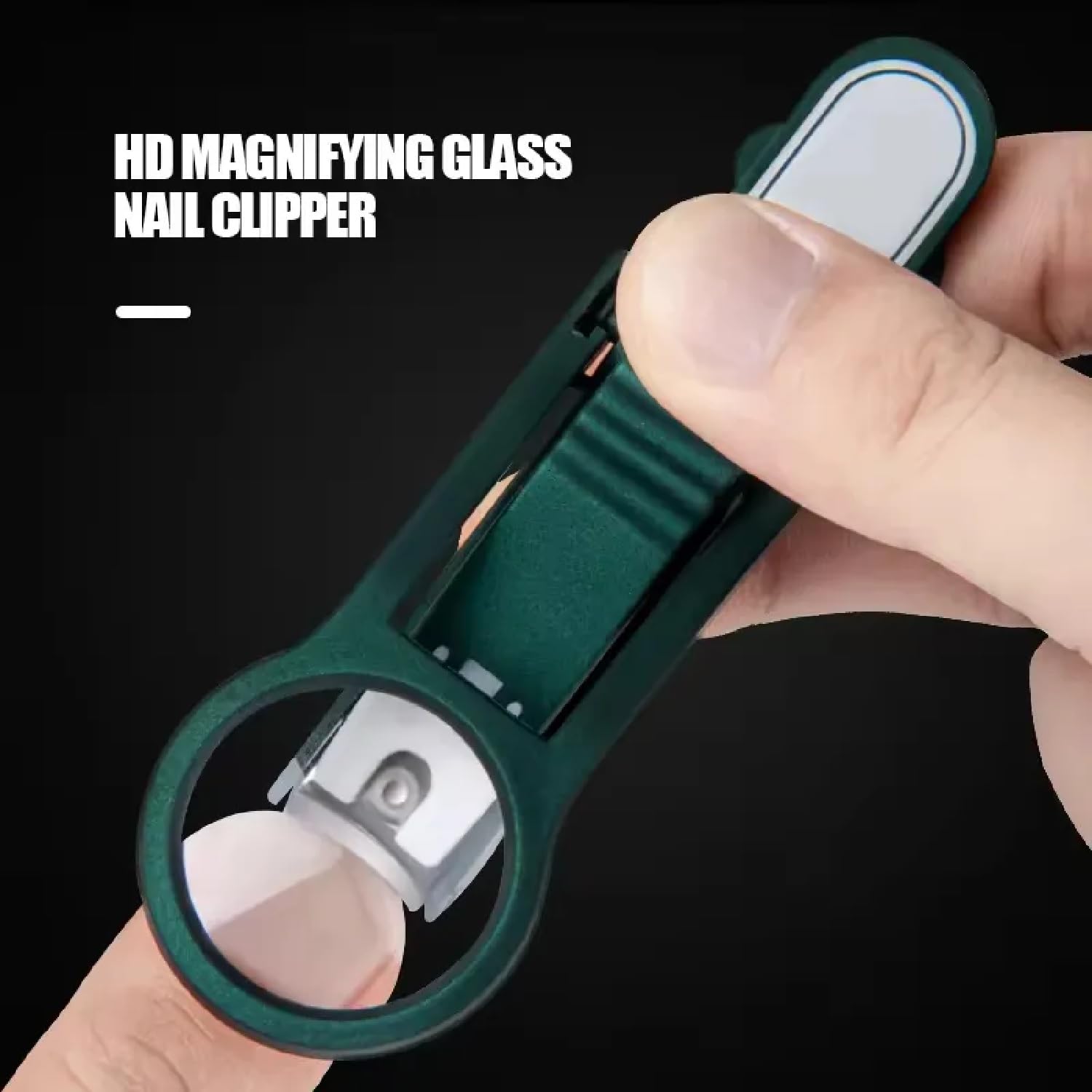 Premium Stainless Steel Magnifying Nail Clipper for Seniors - 3X Magnifying Glass, Anti-Splash Design, Foldable & Durable - Perfect for Elderly Care, Travel, and Home Grooming Essentials