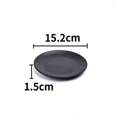 3-Pack Black 6-Inch Melamine Appetizer Plates - Durable Dinnerware for Outdoor Picnics, BBQs & Casual Dining