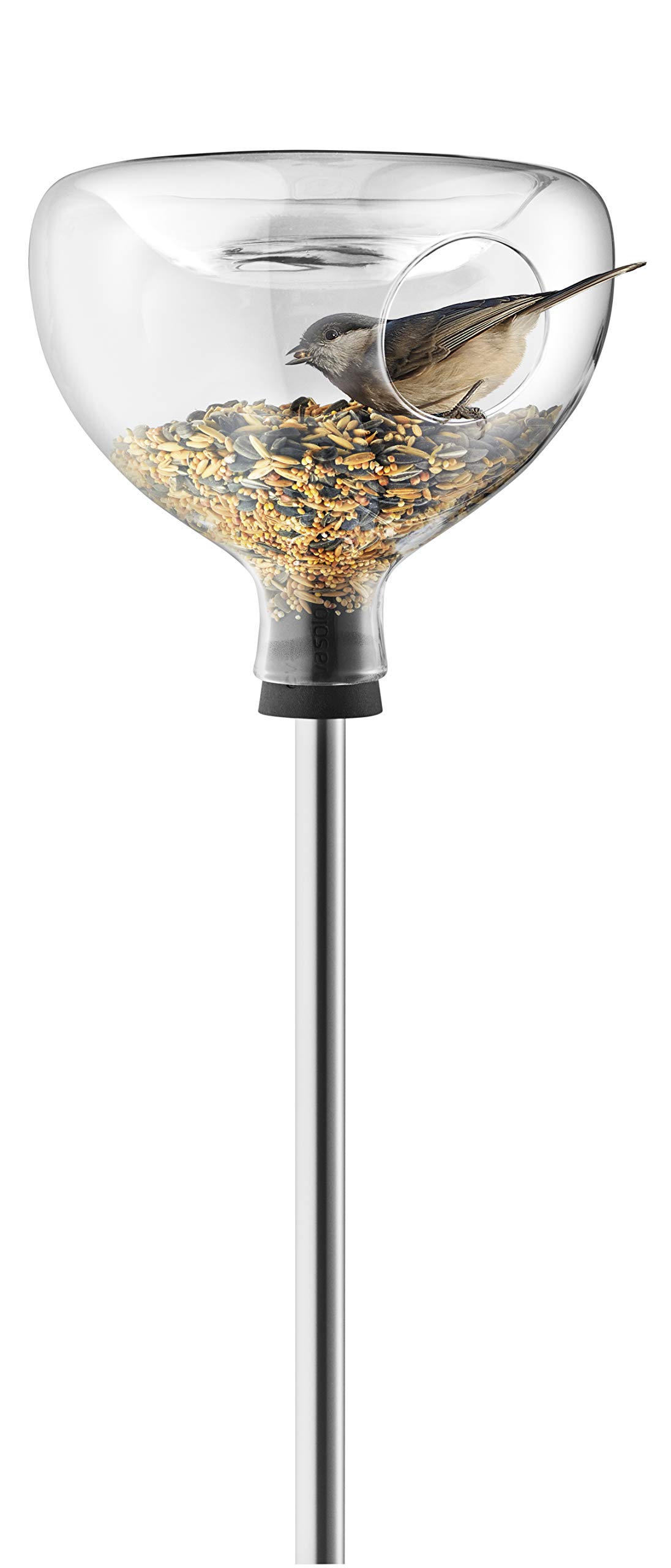 Eva Solo Multipurpose Glass Bird Bath with Feeder - Attract Small Garden Birds | Elegant Sculptural Design for Outdoor Decor | Perfect for Backyard, Patio & Garden Bird Watching