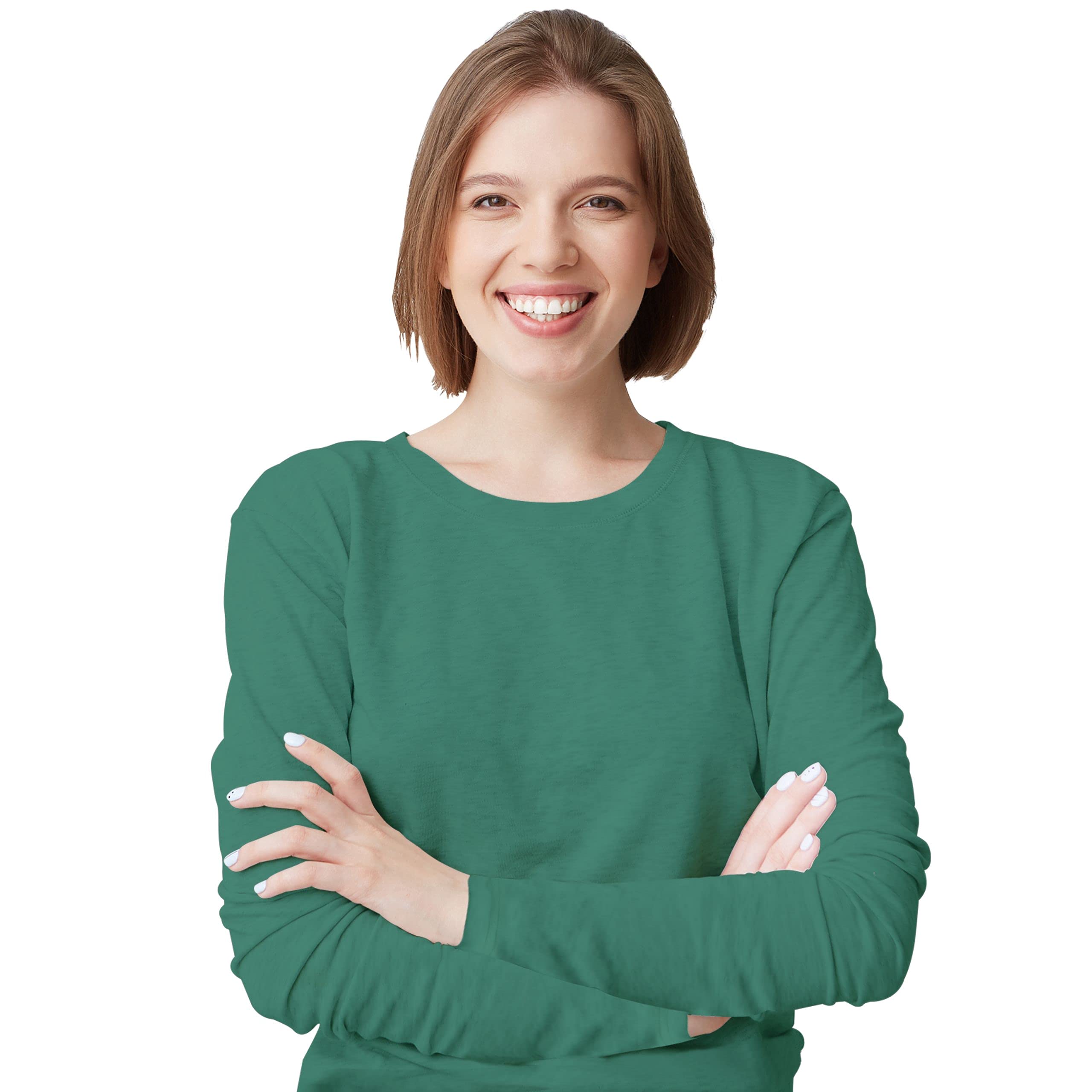 BaHoki Essentials Long Sleeve Undershirts for Scrubs - Stretchy Comfort Fit Layering Base Shirt for Nurses & Medical Professionals | Perfect Under Scrubs for Hospital Shifts & Clinical Work