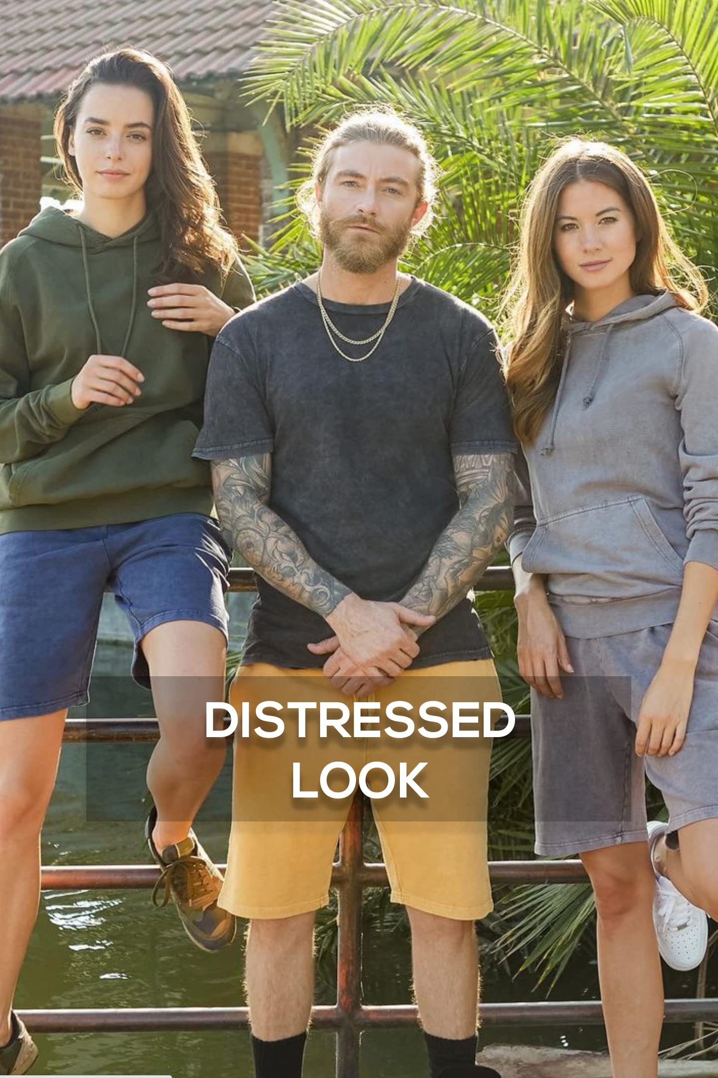 Vintage Distressed Mens T-Shirt - Faded Mineral Wash Hipster Tee for Casual Wear & Street Style Outfits