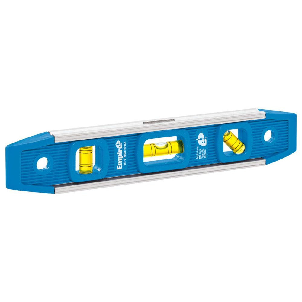 Empire 9-Inch Magnetic Torpedo Level 581-9 - Professional Aluminum Construction for Precision Leveling - Perfect for Construction, Plumbing, and DIY Projects