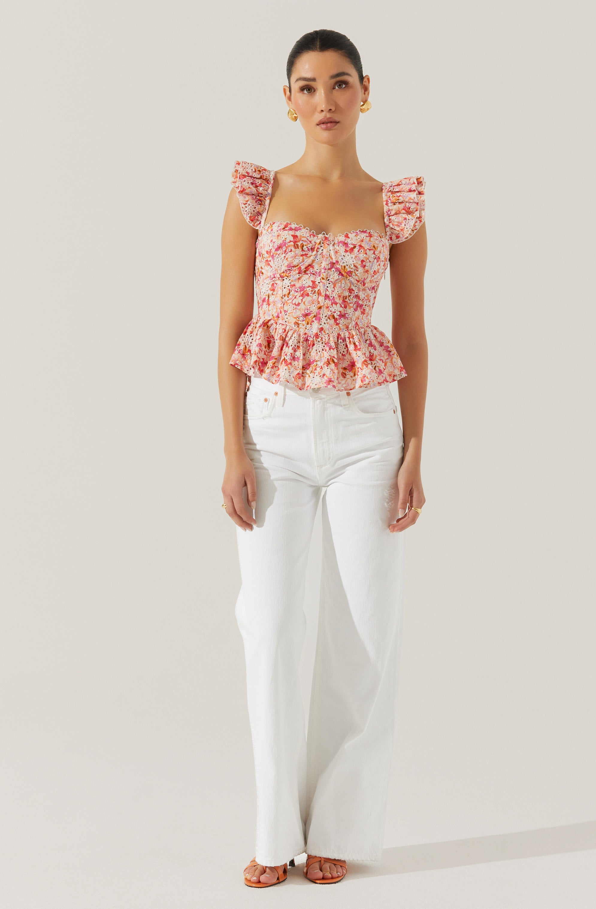 Baylin Floral Peplum Top for Women - Elegant Ruffled Blouse with Floral Print | Perfect for Spring Outfits, Date Nights & Office Wear