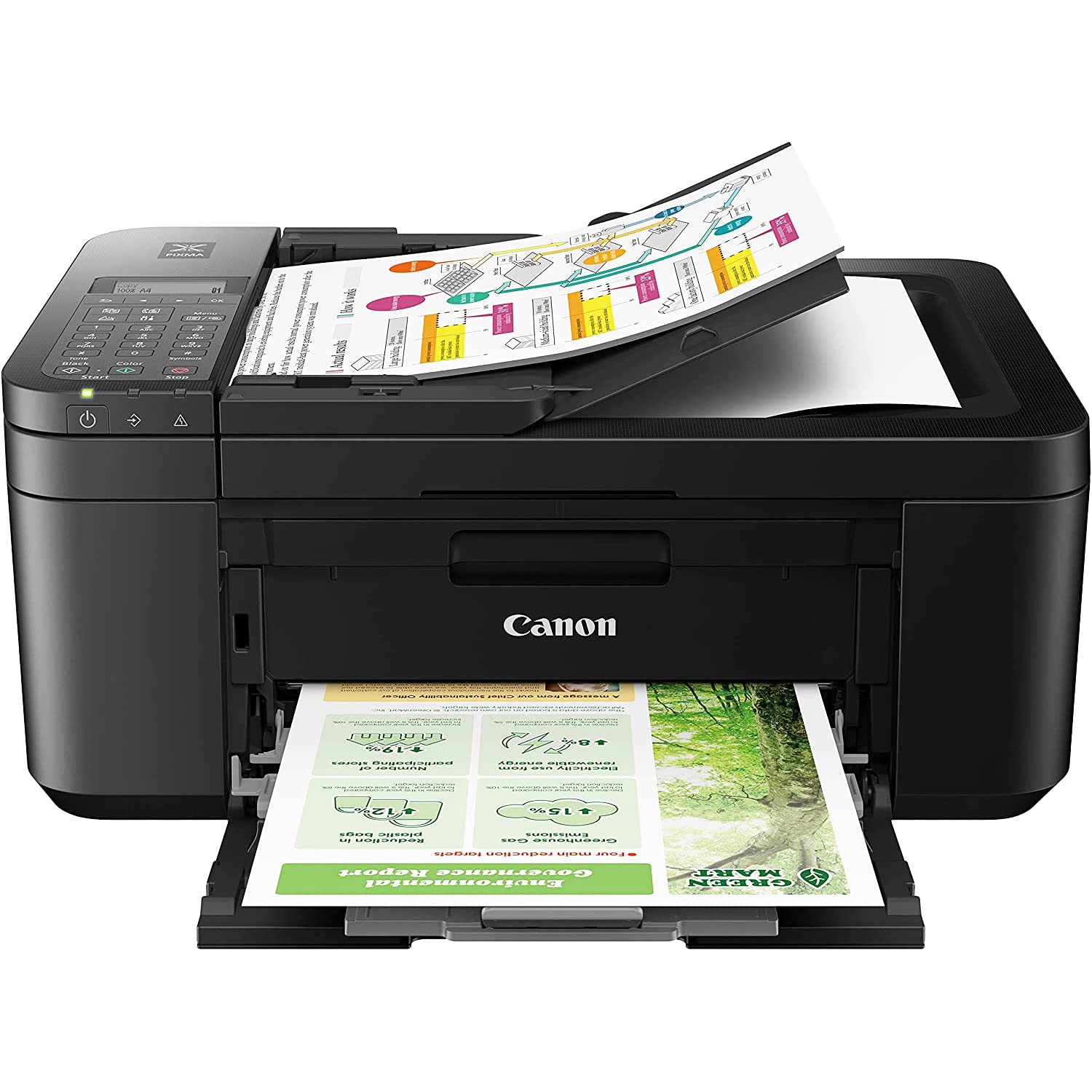Canon PIXMA TR4720 Wireless All-in-One Printer with Auto Document Feeder - Mobile Printing, Copy, Fax & Scanner | Includes USB Cable & Business Software Kit | Perfect for Home Office & Small Business Use