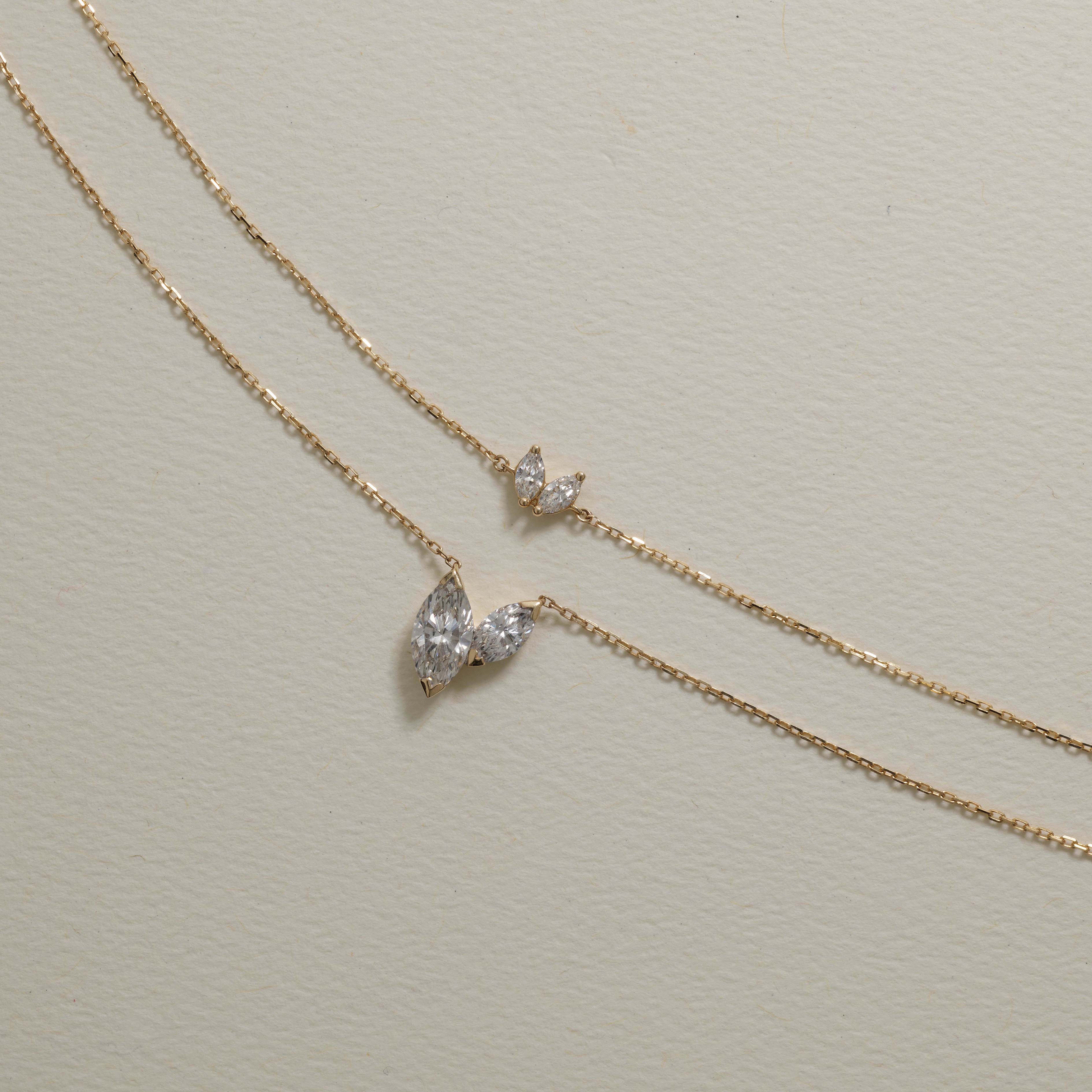 0.70ct Lab Grown Diamond Double Marquise Pendant Necklace in 10k Gold - Perfect for Weddings, Anniversaries & Special Occasions