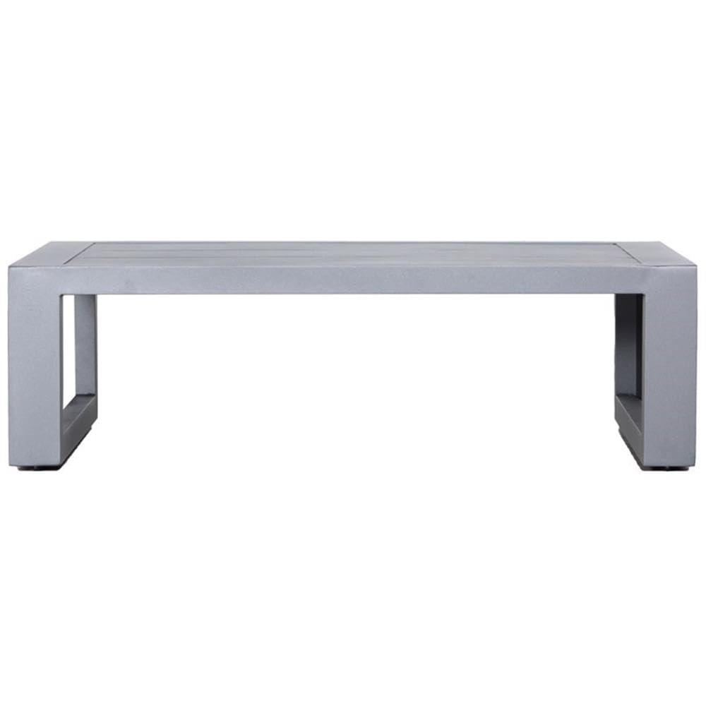 Teva Furniture Paris Modern Aluminum Frame Coffee Table - Gray for Living Room, Lounge & Office Decor