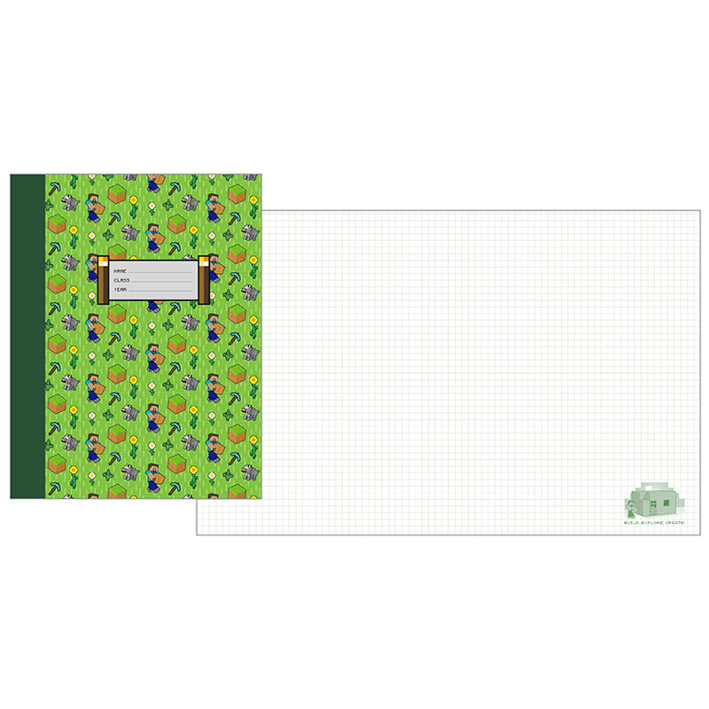 Minecraft Composition Notebook Set - 2 Pack, Wide Ruled Paper for School & College, Perfect for Note Taking, Journaling & Homework - Ideal for Students, Teachers & Gamers