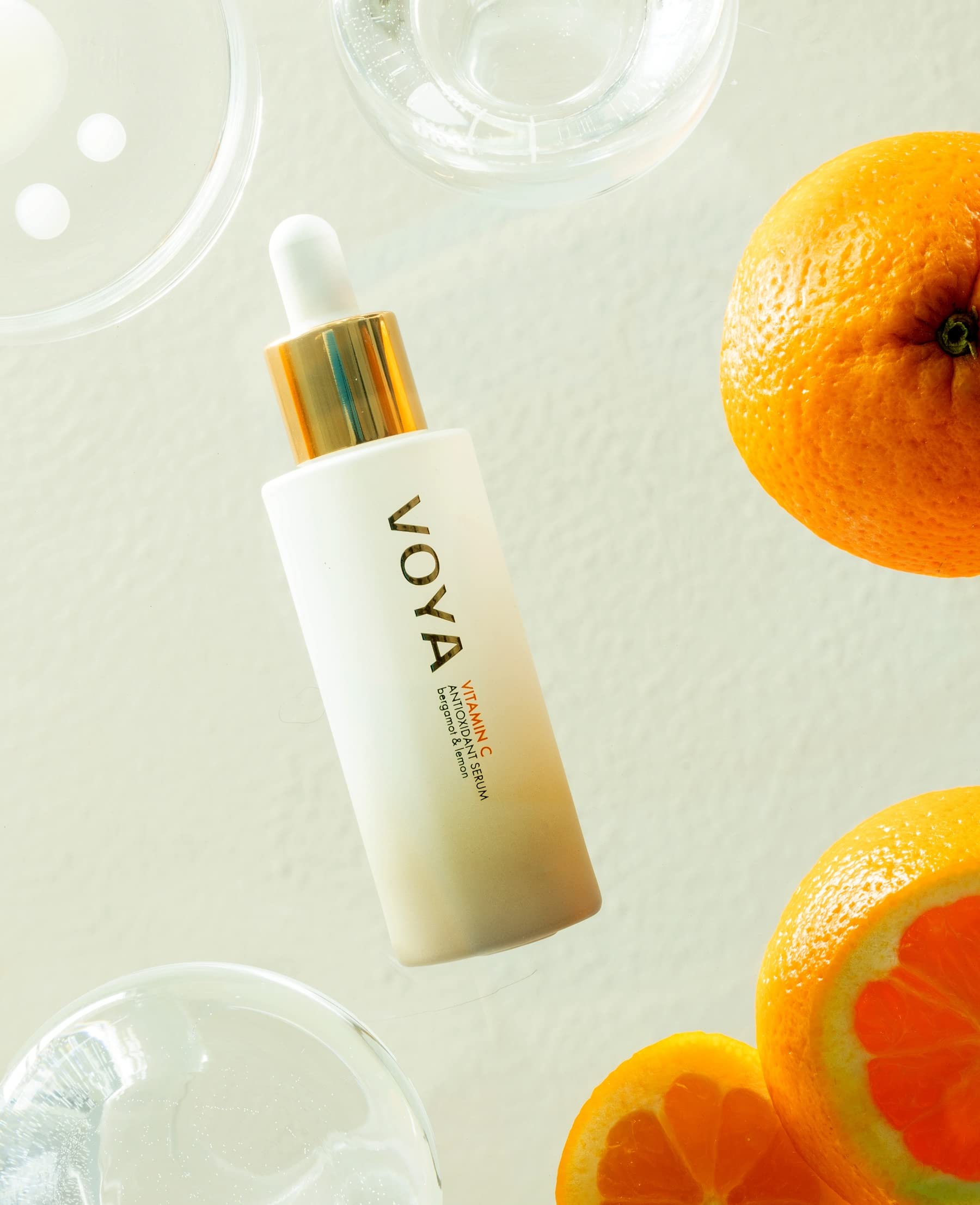 VOYA Vitamin C Antioxidant Serum 30ml - Certified Organic Face Serum for Brightening, Anti-Aging & Dark Spot Reduction - Perfect for Daily Skincare Routine & Nighttime Use