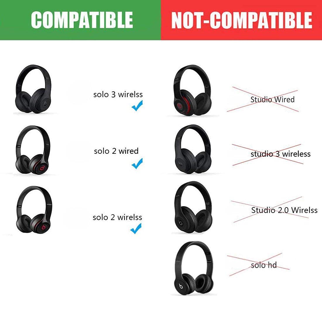 Replacement Headband for Beats Solo3 & Solo2 Wireless/Wired On-Ear Headphones - Silver | Comfortable & Durable Headband Accessory for Music, Gaming & Travel