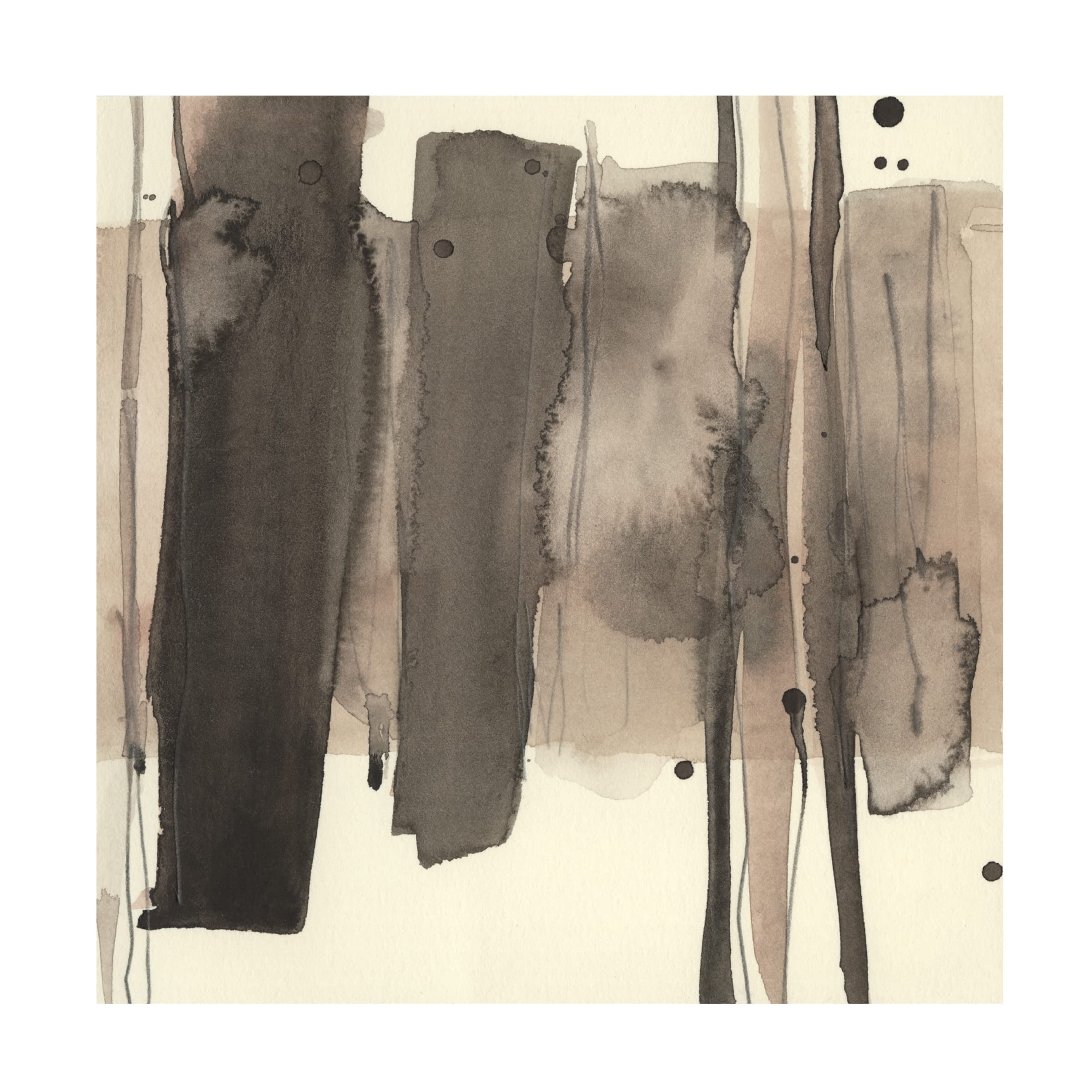 Samuel Dixon 'Wood Piling II' Canvas Wall Art Print - Modern Nature Landscape Painting for Living Room, Bedroom & Office Decor