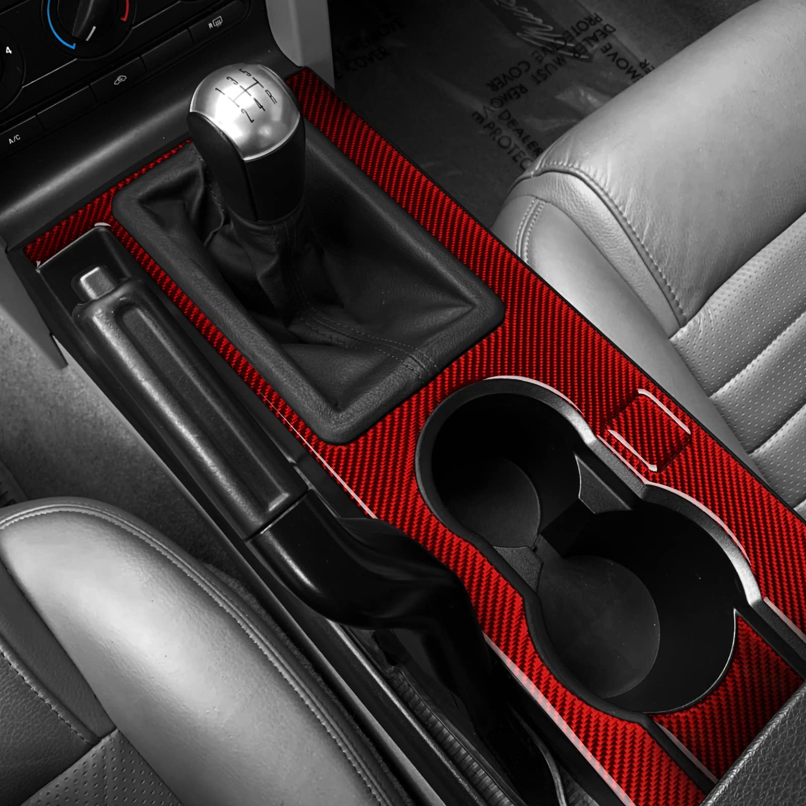 Carbon Fiber Shift Panel Sticker for Ford Mustang GT & Shelby (2005-2009) - Interior Gear Box Decoration Accessories - Upgrade Your Muscle Car's Dashboard Style