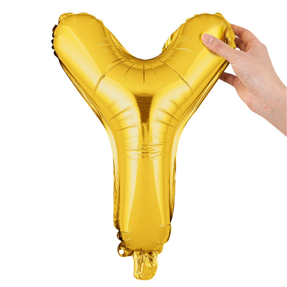Balloonify Gold Mylar Letter Y Balloon - 16 Inch Large Foil Alphabet Balloon for Birthday Party Decorations, Baby Showers & Graduation Celebrations