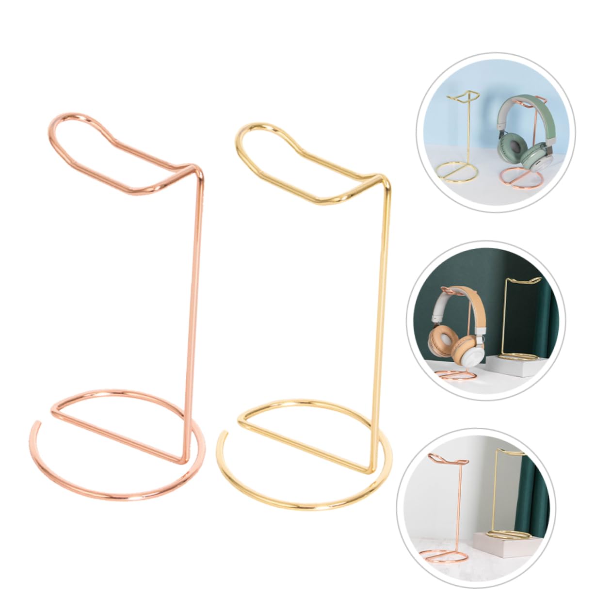 PRETYZOOM 2-Pack Headset Holder Mount - Wig Stand Display Shelf, Desktop Controller & Gaming Headphone Organizer - Perfect for Gaming Setup, Office Desk, and Home Organization