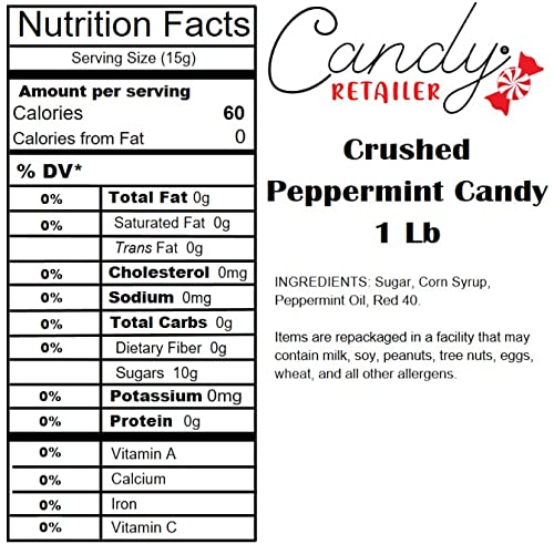 Crushed Peppermint Candy 1lb - Bulk Candy for Baking & Decorating