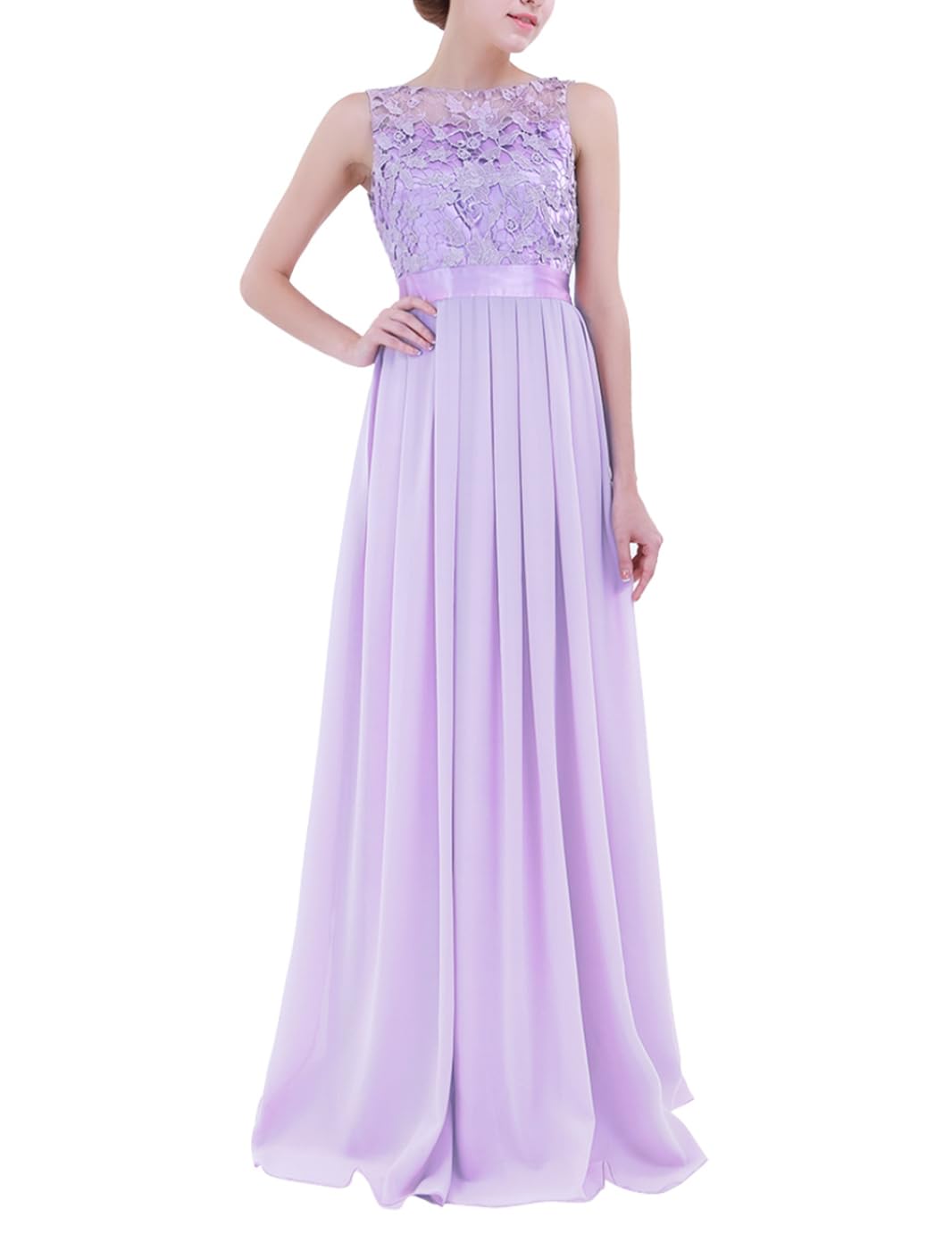 Elegant Floral Lace Bridesmaid Maxi Dress - Women's Sleeveless Wedding Guest Cocktail Party Gown | Perfect for Formal Events, Evening Parties & Special Occasions