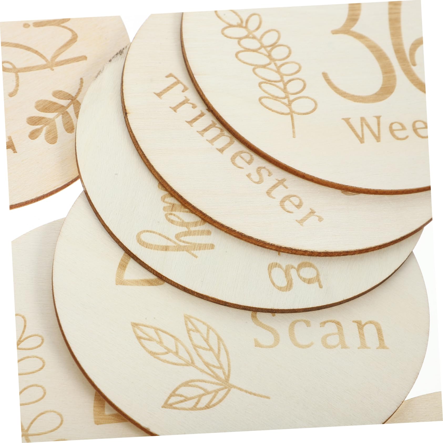 BIUDECO 11-Piece Pregnancy Milestone Markers - Double-Sided Wooden Weekly Baby Bump Cards for Expecting Mothers | Perfect for Maternity Photos, Baby Showers & Pregnancy Journals