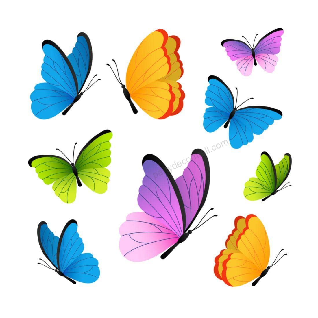Colorful Butterfly Cutout Birthday Party Decorations (12 Pieces) - Perfect for Baby Showers, Birthday Parties, and Room Decor