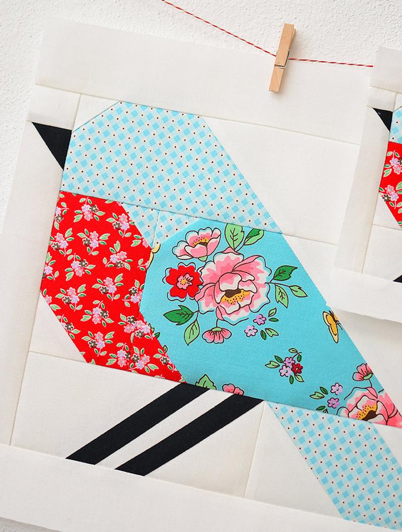 Bluebird Quilt Block Pattern - Digital Download PDF by Ellis & Higgs - Perfect for DIY Quilting, Home Decor & Scrapbooking Projects