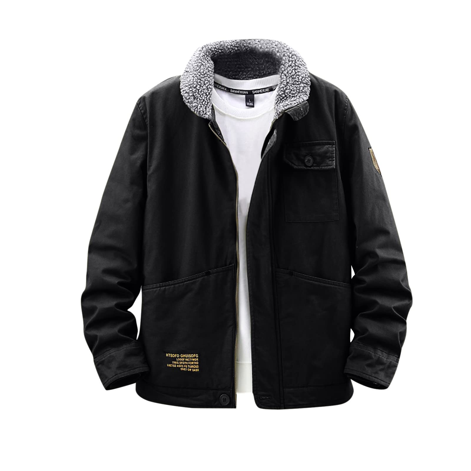 Men's Winter Velvet Jacket - Long Sleeve Solid Color House Coat with Turn-Down Collar & Zipper Closure | Cozy Loungewear for Home, Office & Outdoor Activities