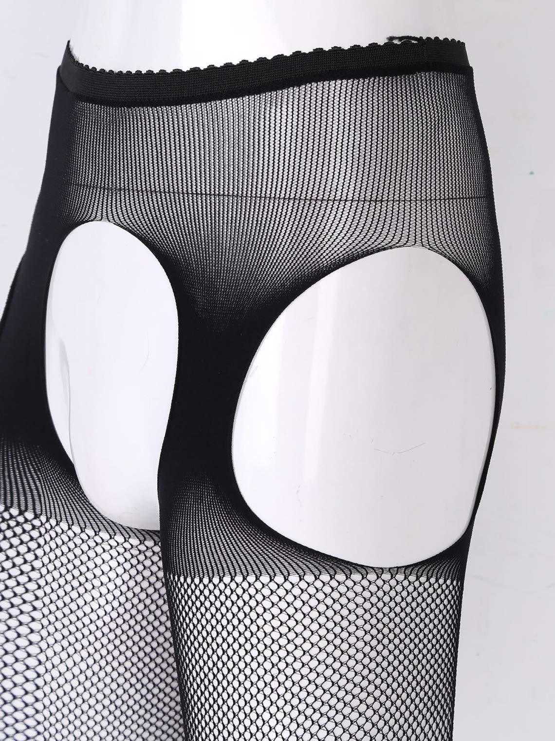 **Sexy Fishnet Tights for Men - Thigh High Stockings with Suspenders & Garter Belt - Perfect for Crossdressing, Cosplay & Sensual Wear**