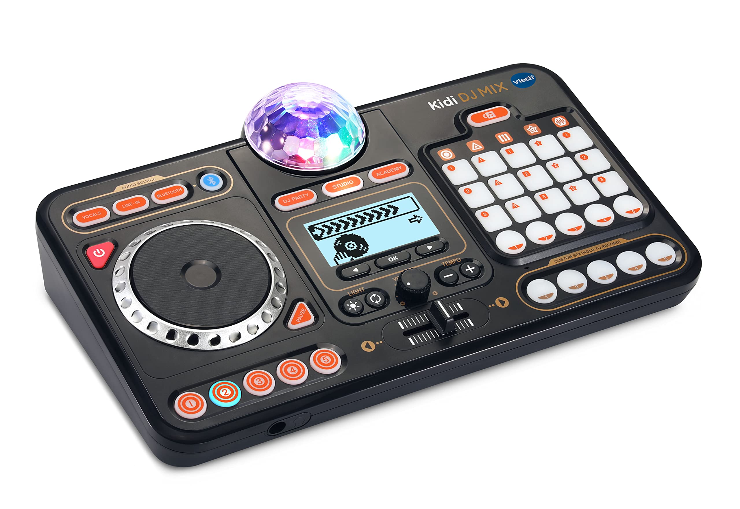 VTech Kidi DJ Mixer - Black Kids DJ Toy with 15 Songs, 4 Music Styles, LED Lights & Sound Effects | Educational & Interactive Musical Toy for Boys & Girls Ages 6+ (10.4