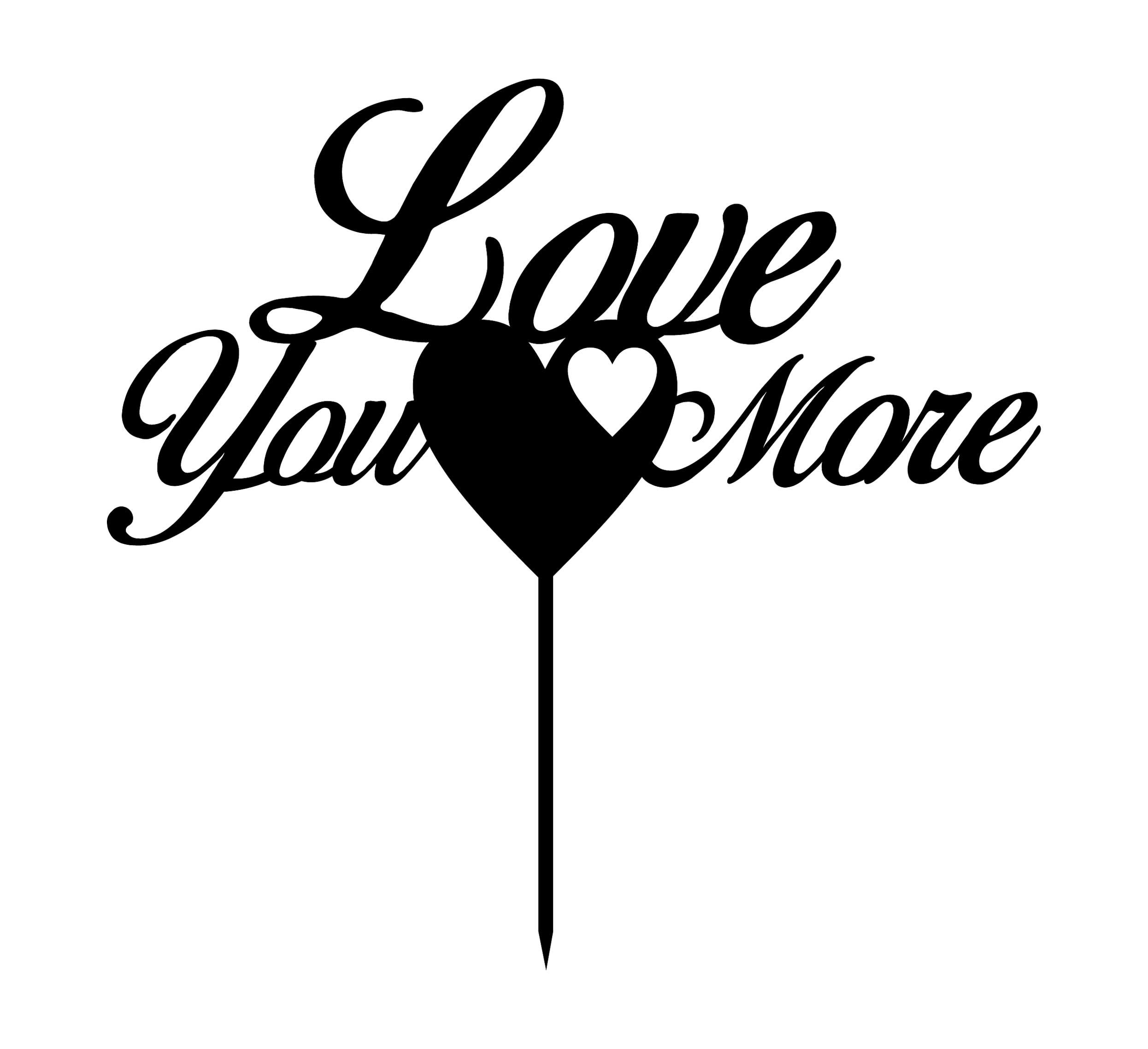 Printtoo Love You More Heart Cake Topper - Wedding, Anniversary, Birthday Cake Decoration for Romantic Celebrations