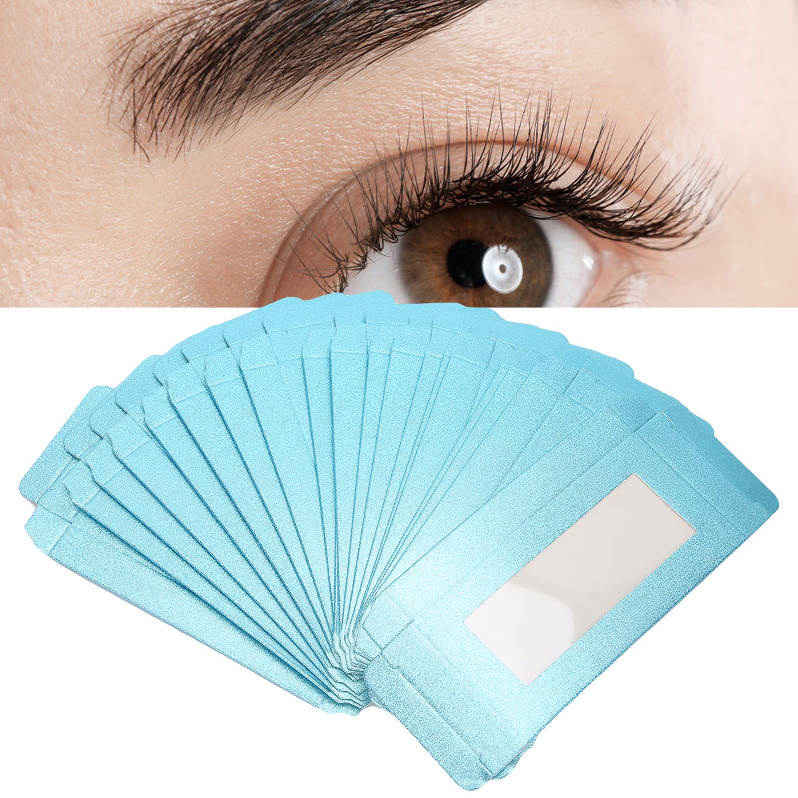 20pcs Blue Eyelash Storage Case with Mirror - Travel-Friendly Lash Organizer Box for Beauty & Makeup Artists | Perfect for Salon, Home & Professional Use