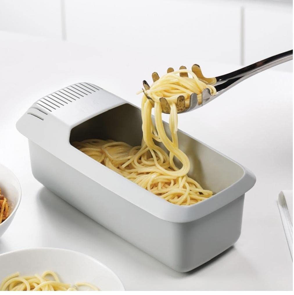 **Microwave Pasta Cooker with Strainer – Heat-Resistant Spaghetti Bowl & Noodle Cooker – Perfect for Quick Meals, Dorm Cooking & Busy Kitchens**