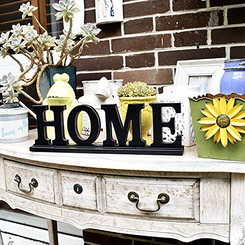 Rustic Wooden Home Letter Sign - Free Standing Cutout Word Decor for Living Room, Bedroom & Entryway - Farmhouse Style Table Sign for Cozy Home Decor