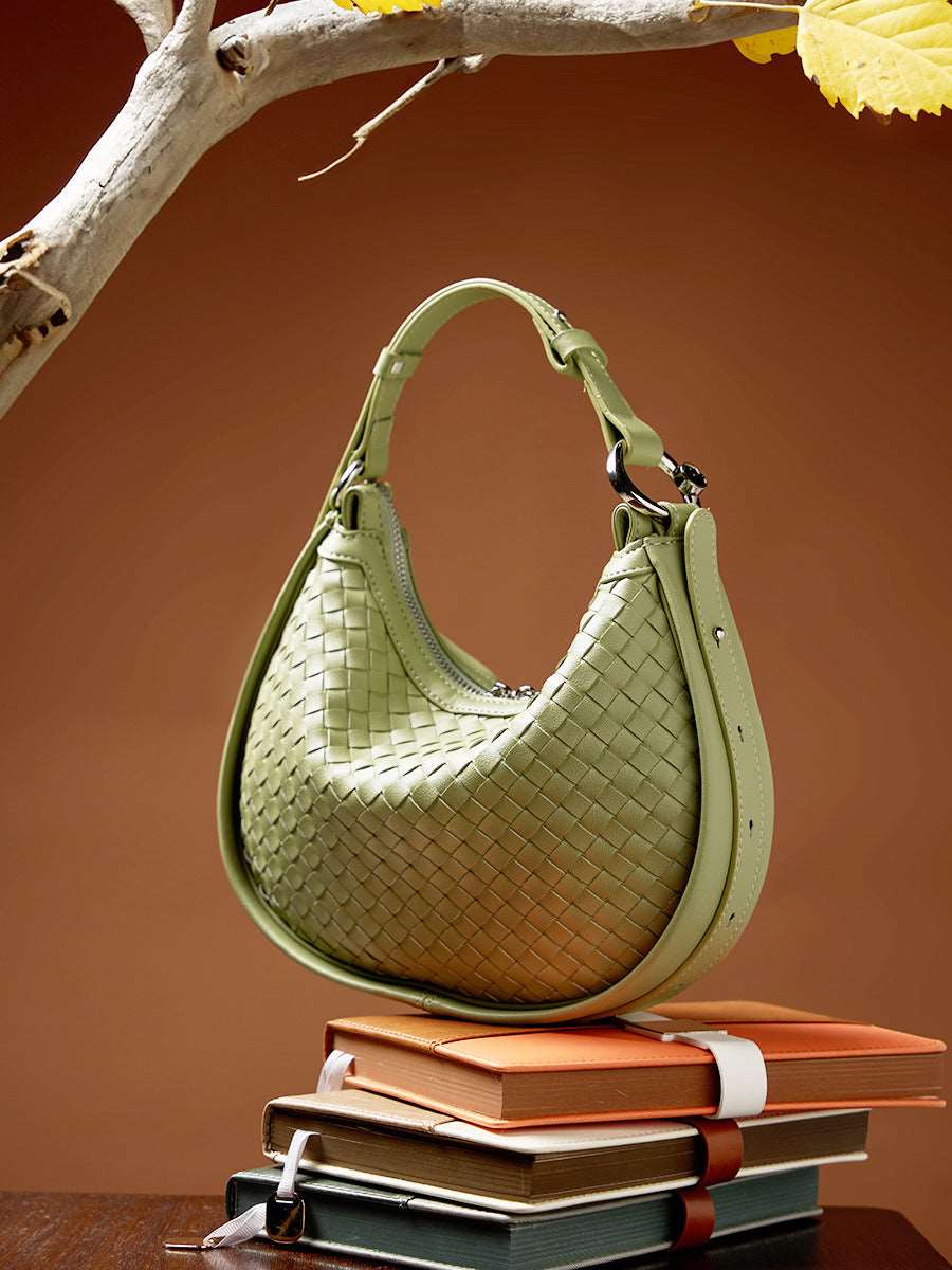 Handwoven Genuine Leather Satchel Bag for Women & Men - Stylish Crossbody & Shoulder Bag for Work, Travel & Everyday Use