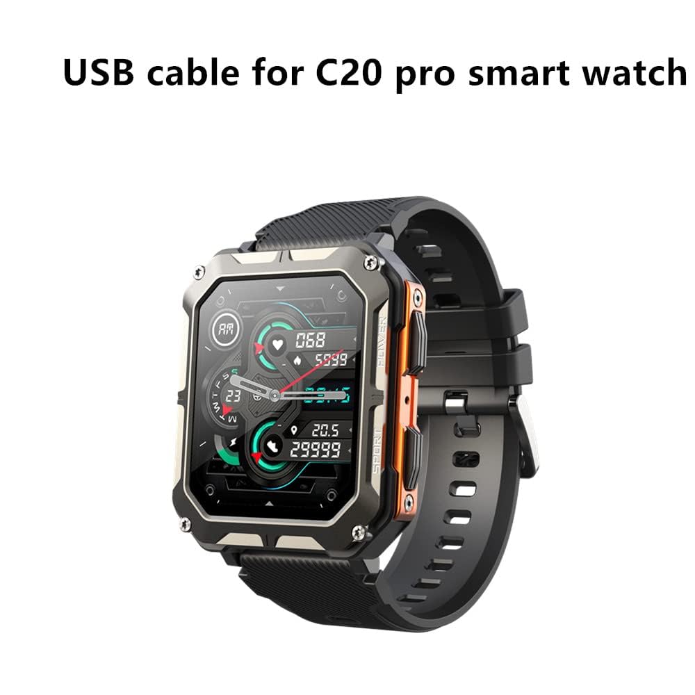 Magnetic USB Charging Cable for PUREROYI C20 Pro & Rgthuhu Tensky C20 Pro Smartwatch - Replacement Charger Compatible with Multiple Smartwatches | Perfect for Home, Office & Travel Use
