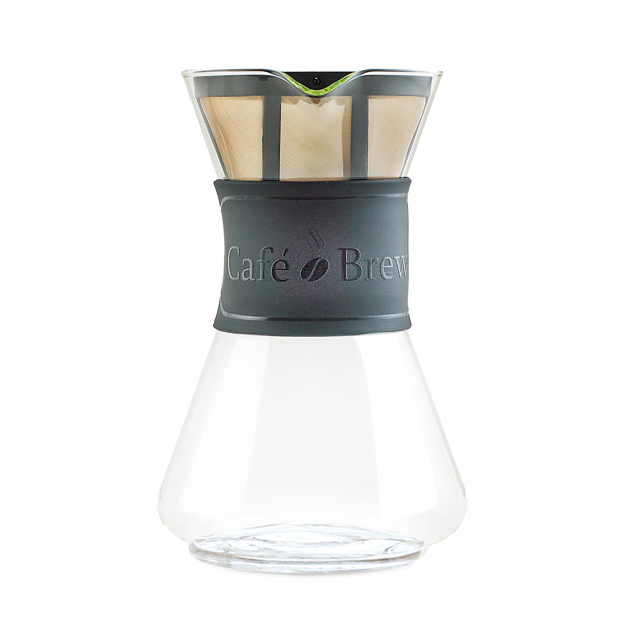 Premium Pour Over Coffee Maker Set - 40oz Borosilicate Glass Carafe with Wood Drip Stand - BPA Free & Dishwasher Safe - Perfect for Home, Office & Camping Coffee Brewing