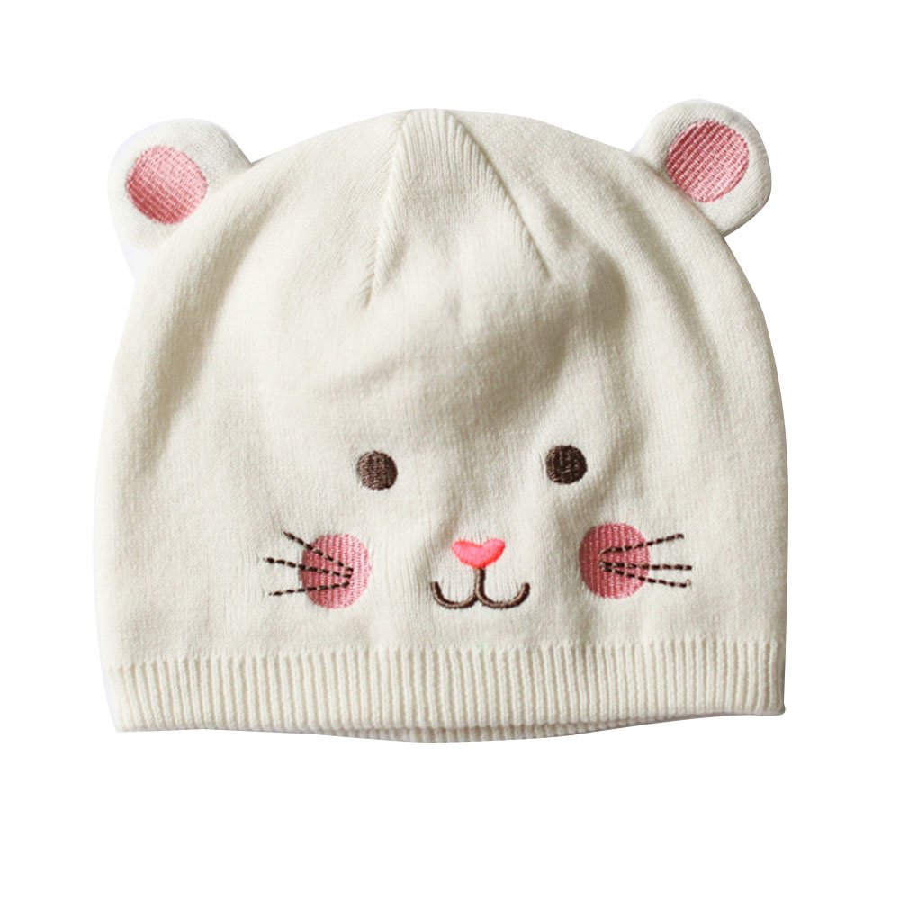 Adorable Cat Ears Baby Bonnet for Toddler Girls 0-4 Years | Soft Cotton Infant Hat (0-12 Months, White) | Perfect for Newborn Photoshoots, Nursery Outfits & Everyday Wear