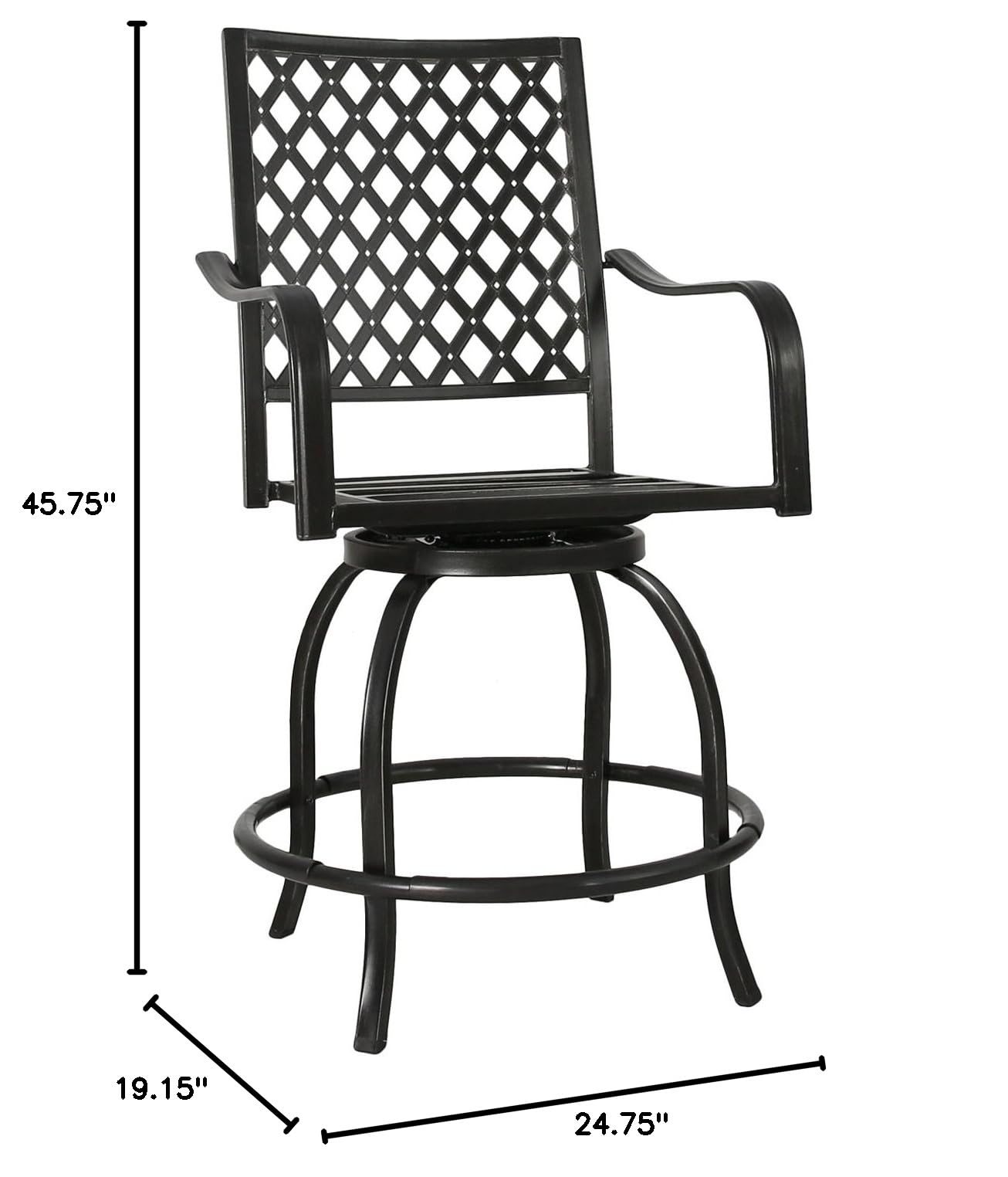 2 Pack Outdoor Swivel Bar Stools - Patio Counter Height Bistro Chairs with 100% Polyester Cushions, Beige - Perfect for Backyard, Deck, Garden & Poolside Relaxation