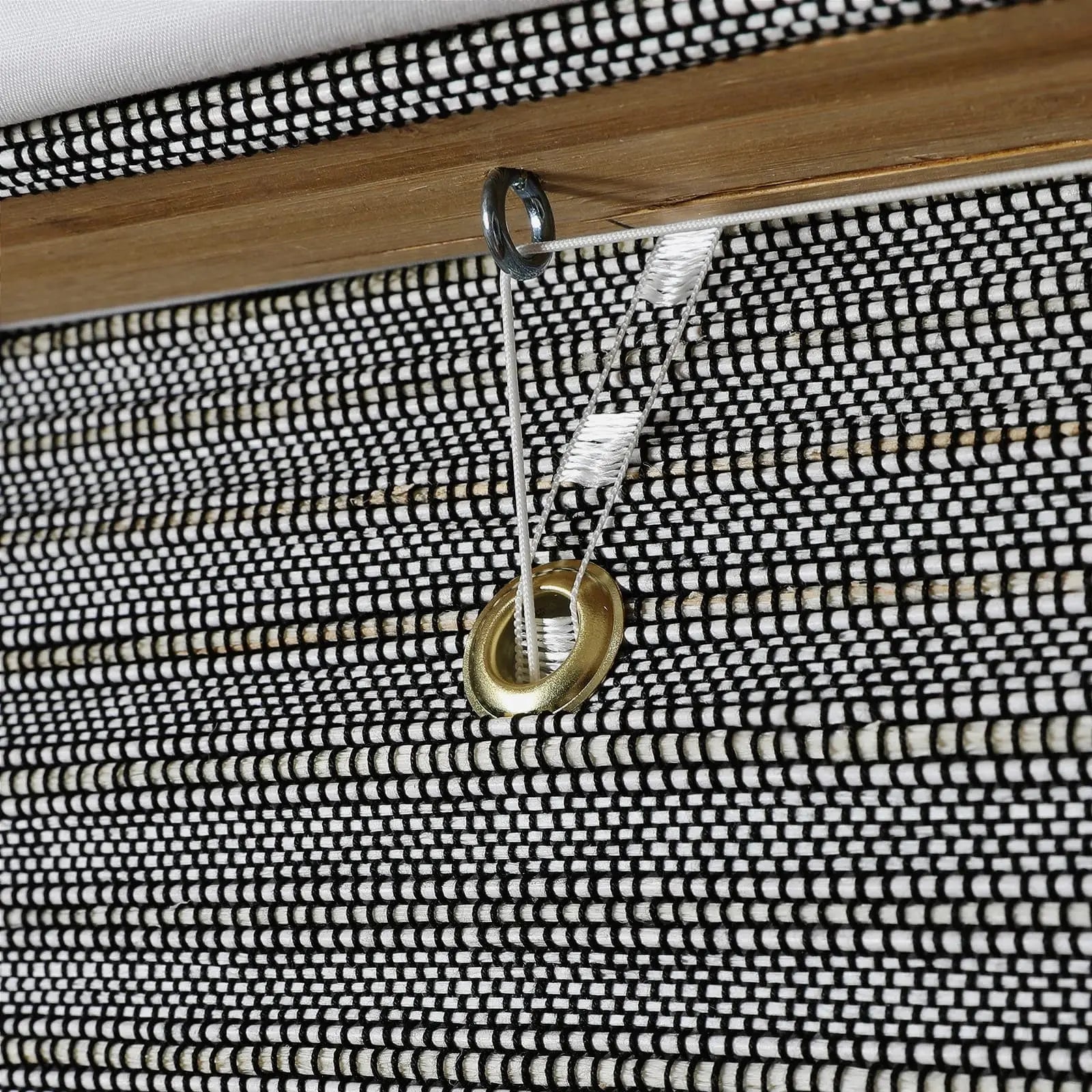 Natural Bamboo Woven Paper Window Shade - Blue | Eco-Friendly Room Darkening Blind for Bedroom, Living Room & Office