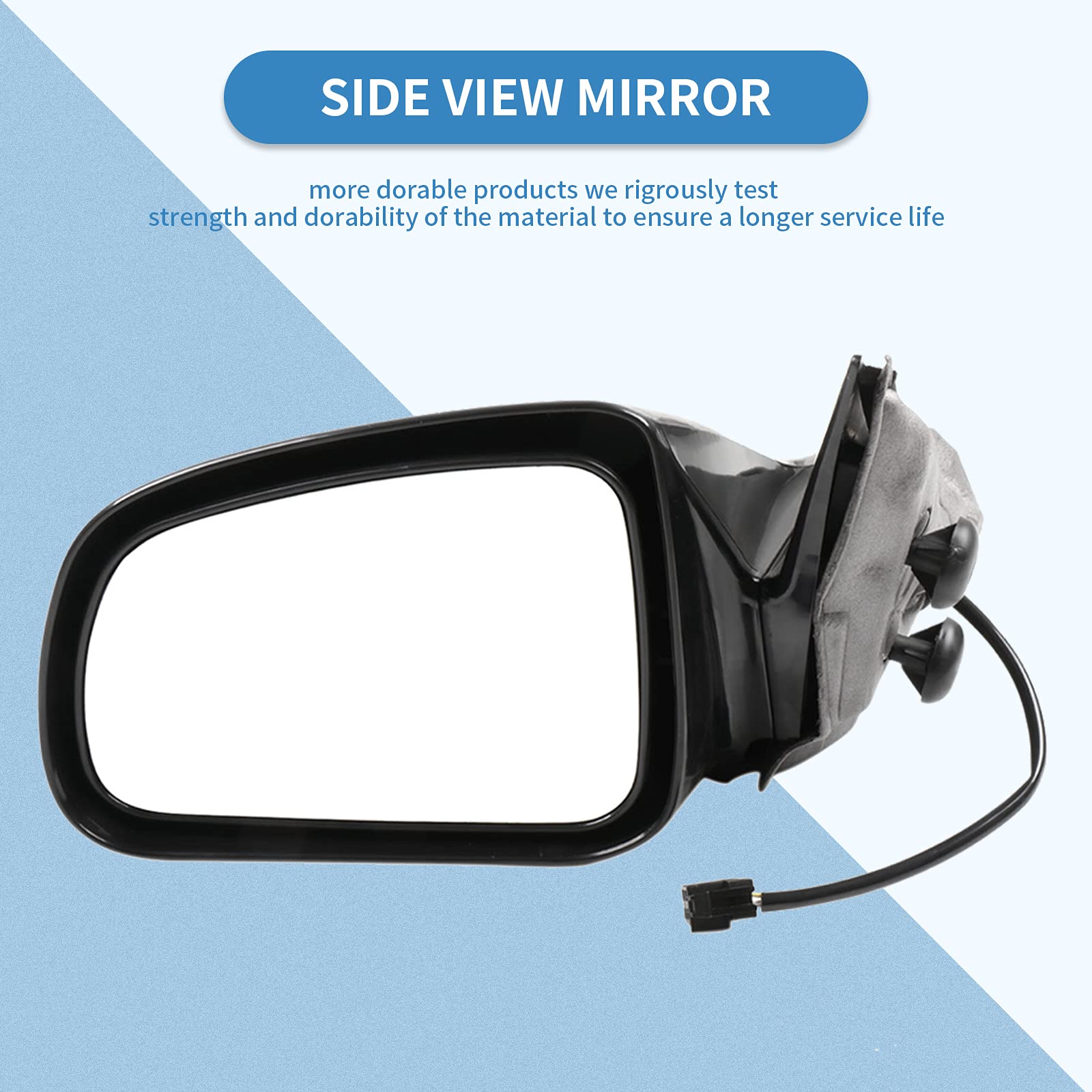 ECCPP Power Heated & Adjustable Driver Side Mirror Replacement for 2004-2008 Pontiac Grand Prix - Left Side Black Manual Folding Rear View Mirror - Perfect for Winter Driving & Enhanced Visibility