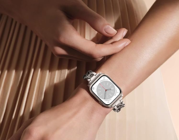 Kolgios 38mm 40mm 41mm 42mm 44mm 45mm 46mm Women's Fashion Smartwatch Bands - Compatible with Apple Watch Series 10/9/8/7/6/SE/5/4 - Stylish Replacement Bracelet Strap for iWatch - Perfect Gift for Her - Ideal for Workouts, Office Wear & Everyday Fashion Accessory