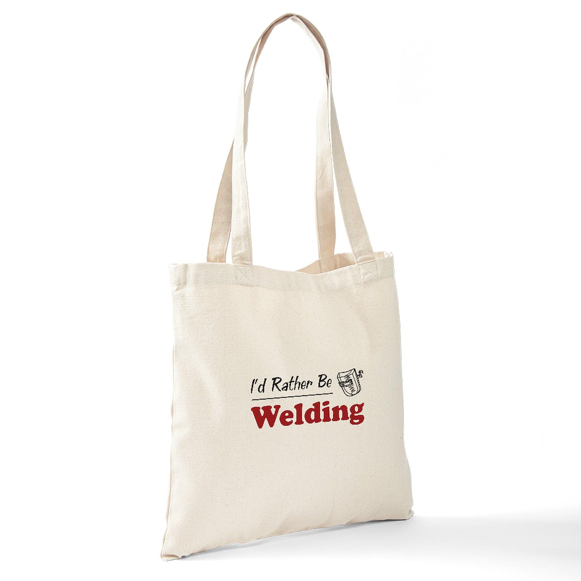 Rather Be Welding Tote Bag - Natural Canvas Reusable Shopping Bag for Groceries, Beach & Work | Durable Eco-Friendly Cotton Tote with Reinforced Handles