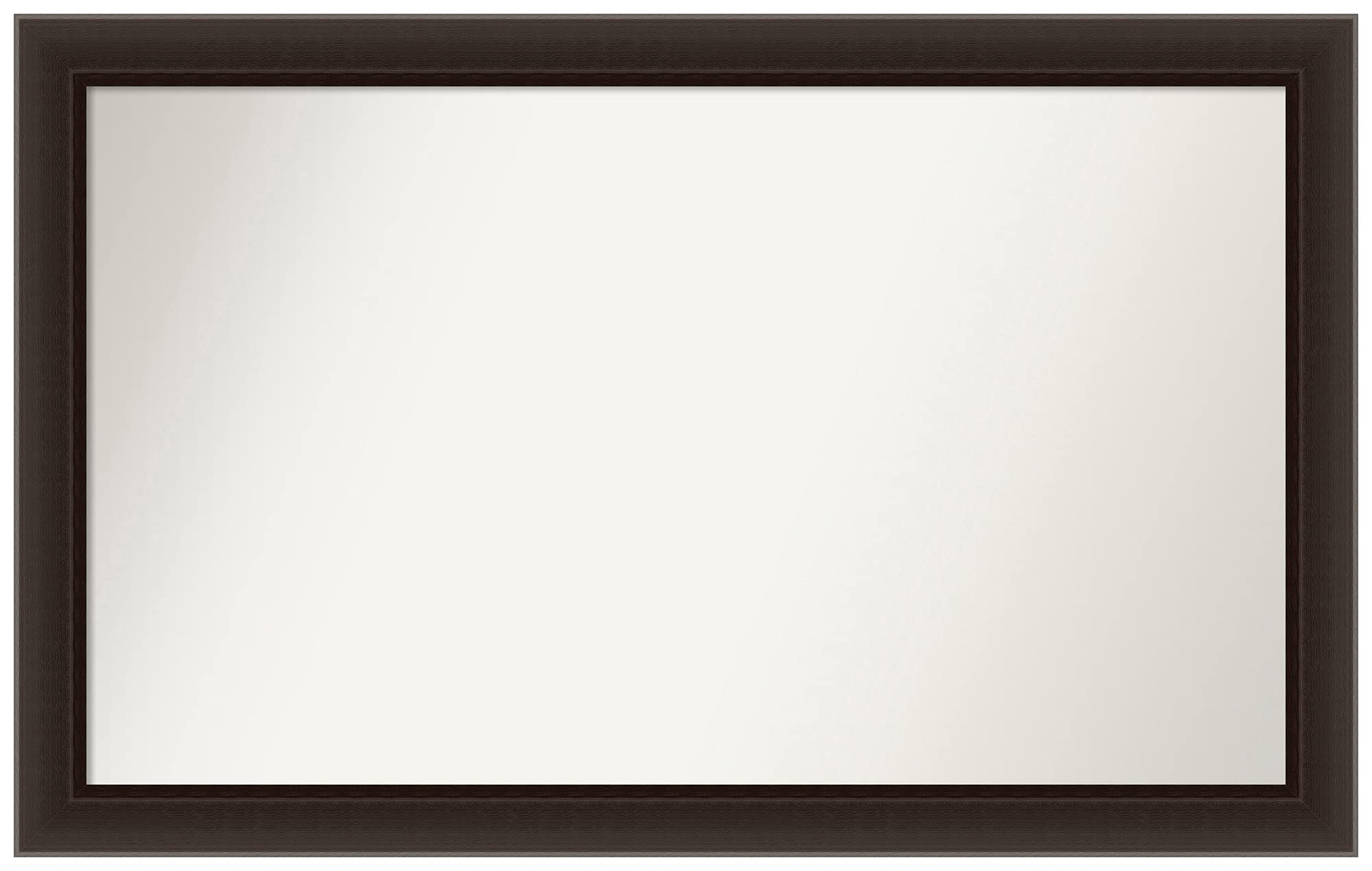 Amanti Art Non-Beveled Custom Wall Mirror 23.5x37.5 Inches - Romano Espresso Narrow Frame - Bathroom, Living Room, Bedroom Decor - Various Sizes Available - Brown Wooden Frame Mirror for Home & Office