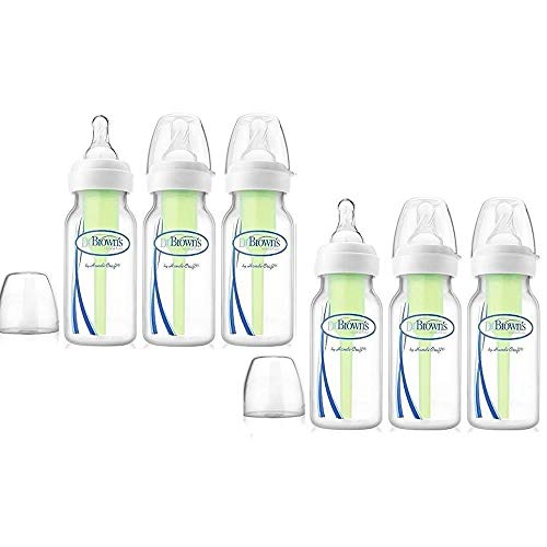 Dr. Brown's Baby Bottles 6-Pack (4 Oz) - Anti-Colic Bottles with Vent System for Newborns & Infants | BPA-Free, Easy to Clean, Ideal for Breastfeeding & Formula Feeding