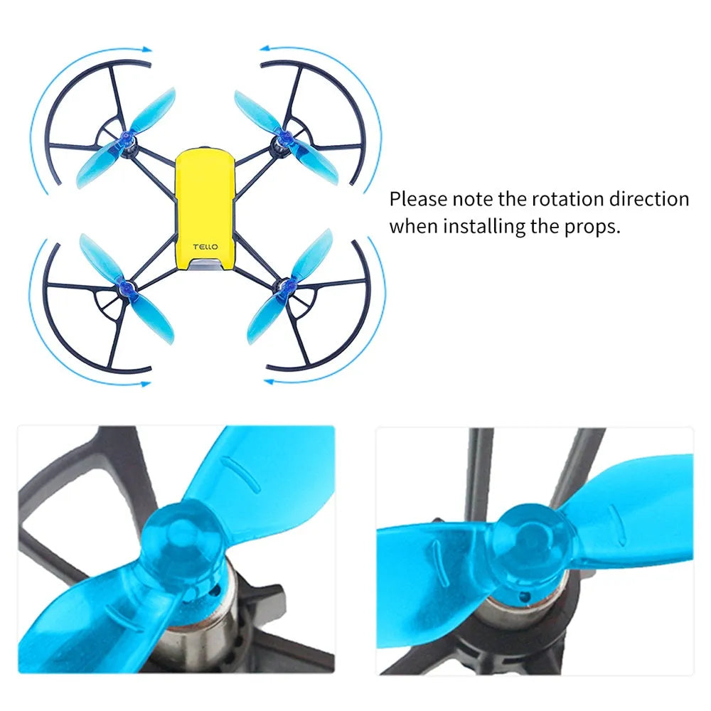 Makerfire 20pcs 75mm 2-Blade Propellers CW/CCW for DJI Tello FPV RC Drone - Durable Replacement Parts for Smooth Flight Performance (Ideal for Racing, Aerial Photography & DIY Drone Projects)